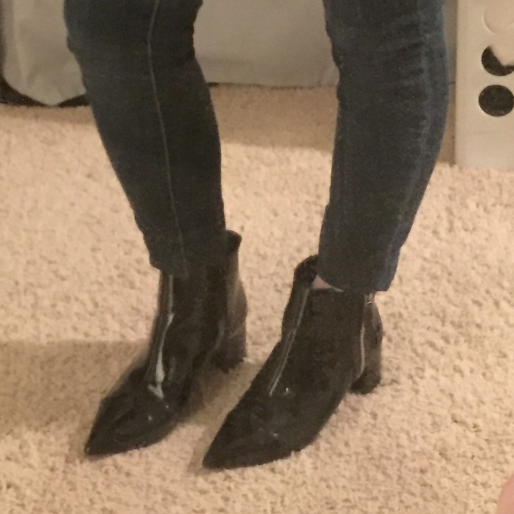 Nine West Patent Leather Ankle Boots